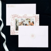 Cartes Pour Fêtes Annuelles Moderne Simple Rouge Poinsettie Deux Photo