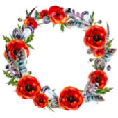 Faire-part de mariage moderne Red Poppy Boho