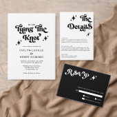 Carte D'accompagnement Mariage de script Super noir et blanc rétroactif (Personnalisez la collection de ce créateur indépendant. )