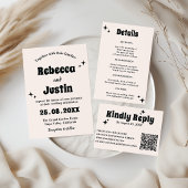 Invitation Mariage Minimaliste Rétro Moderne