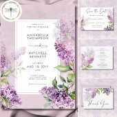 Moderne romantische Paarse & Sage Lilacs bruiloft Save The Date