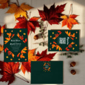 Invitation Moderne Rustique Feuilles d'automne Fête des marié