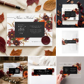 Carte D'accompagnement Détails de mariage avec code QR de fleurs rustique