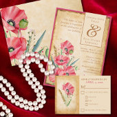 Assiettes En Carton Mariage floral rustique moderne de pavot