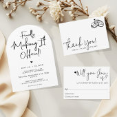 Invitation Modern Script Typography | Joyful Arch Wedding