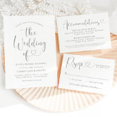 Cartons Réponse Mariage de script de calligraphie de coeur d'argen