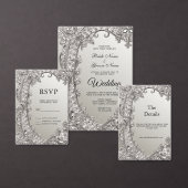 Save The Date Argent Ornate Moderne Enregistrer La Date (Personnalisez la collection de ce créateur indépendant.)