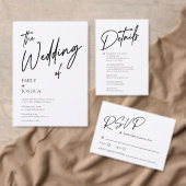 Invitation Simple Moderne Mariage Noir Blanc (Personnalisez la collection de ce créateur indépendant. )