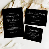 Save The Date Script minimaliste Mariage noir simple