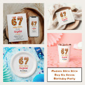 Invitation Modern Slice Slice Boy Six Seven Birthday Party