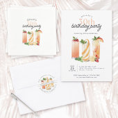 Assiettes En Carton Cocktails d'été moderne 30e fête d'anniversaire