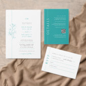 Invitation Mariage de typographie Turquoise moderne Numéro de (Personnalisez la collection de ce créateur indépendant. )