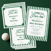 Invitation Temps moderne pour l'anniversaire de golf Par-Tee