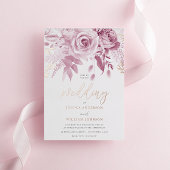 Invitation En Aluminium Magnifique rose rose Mariage Rose or
