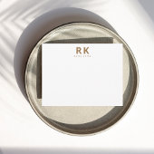 Modern Trendy Minimalist Zwart Goud Twee Monogram Bagagelabel