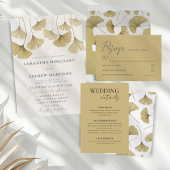 Papier Budget Faux Gold Ginkgo Mariage Enregistrer la dat