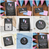 Assiettes En Carton Modern Typography Gender Reveal Party! Baby Shower