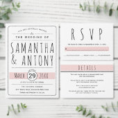 Faire-part de mariage rose pâle à la mode (Personnalisez la collection de ce créateur indépendant.)