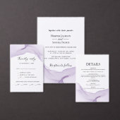 Cartons Réponse Mariage violet Aquarelle moderne (Personnalisez la collection de ce créateur indépendant.)