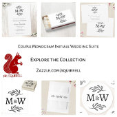 Invitation Jeune couple de mariés monogramme simple minimalis