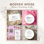 Carte De Visite Code QR pour laisser un avis Rose Moderne