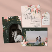 Invitation Boho Floral Noël Mangez Boire et Soyez Joyeux Fête