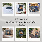 Étiquettes-cadeau Flèches d'hiver modernes Photo Marine Bleu Noël