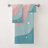 Collection Moderne Abstraite Rose Pâle Menthe (En situation)