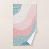 Collection Moderne Abstraite Rose Pâle Menthe (Serviette à main)