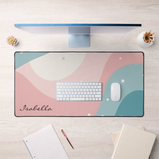 Collection Moderne Abstraite Rose Pâle Menthe (Bureau 1)