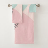 Collection Moderne Abstraite Rose Pâle Menthe (En situation)