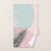 Collection Moderne Abstraite Rose Pâle Menthe (Serviette à main)