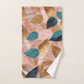 Collection moderne de Feuilles Boho en or rose vif (Serviette à main)