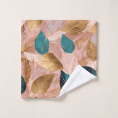 Collection moderne de Feuilles Boho en or rose vif (Gant de toilette)
