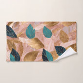 Collection moderne de Feuilles Boho en or rose vif (Serviette à main)