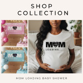Mom Loading Heart Photo Ultrasound Baby Shower T-shirt