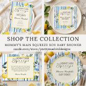 Carte D'accompagnement Fête Bébé Garçon Lemon Blue Main Squeeze de Maman