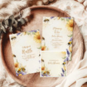 Invitation Baby shower Fleur sauvage de maman à bee