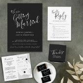 Save The Date Simple script blanc coeur noir photo mariage