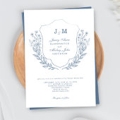 Faire-part de mariage en monographie bleu foncé