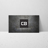 Zwart Vierkant Monogram Constructie Logo Donkergri Perfect Poster