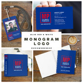 Carte De Visite Logo personnalisé bleu rouge blanc Monogramme