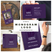 Mug Sophistiqué Purple Business Monogramme Logo Café