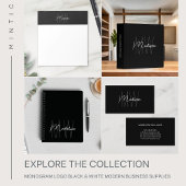 Carnet Monogramme minimaliste moderne noir
