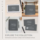 Carnet Logo Monogramme Moderne Gris Consultant