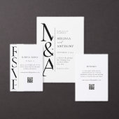 Minimalist Black and White Modern Wedding RSVP (Personnalisez la collection de ce créateur indépendant.)