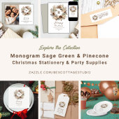 Assiettes En Carton Monogramme Pinecone hiver Wreath Joyeux Noël