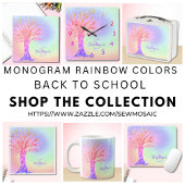 Sticker Carré Monogramme Arc-en-ciel couleurs fille