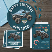 Invitation Megalodon Monster Jam Requin Anniversaire Bash