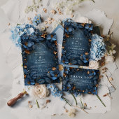 Moody Copper Floral Wedding Kaart